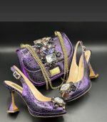 Luxury Italian Shoe & Bag - purple