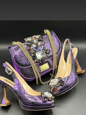 Luxury Italian Shoe & Bag - purple