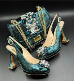 Luxury Italian Shoe & Bag - Emerald Green