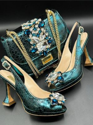 Luxury Italian Shoe & Bag - Emerald Green