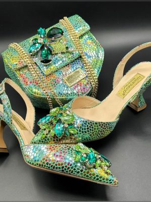 Luxury Italian Shoe & Bag - Green