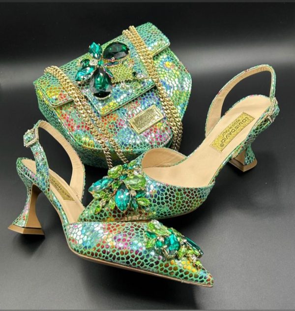 Luxury Italian Shoe & Bag - Green