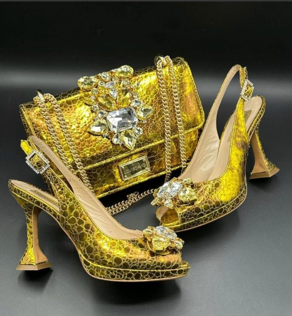 Luxury Italian Shoe & Bag - yellow