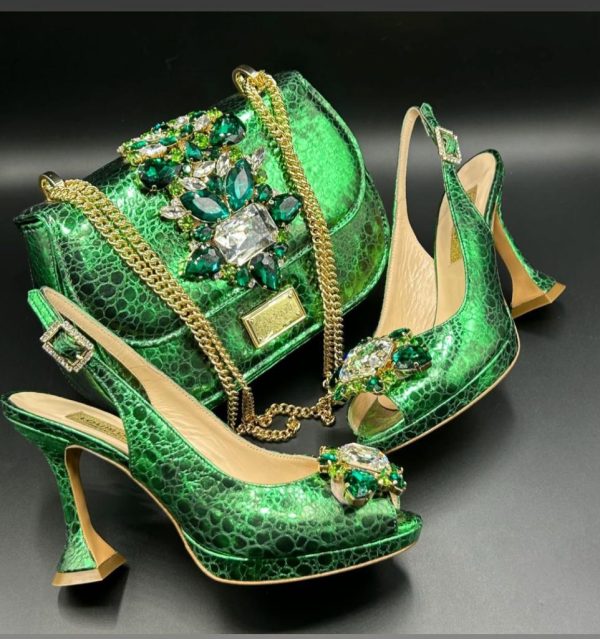 Luxury Italian Shoe & Bag - green