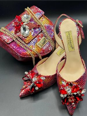 Luxury Italian Shoe & Bag - Red