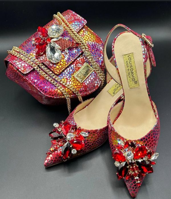 Luxury Italian Shoe & Bag - Red