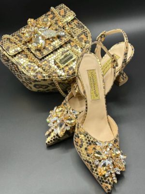 Luxury Italian Shoe & Bag - Orange and Black