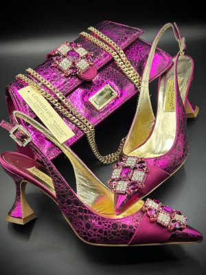 Luxury Italian Shoe & Bag- Wine