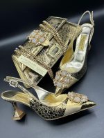 Luxury Italian Shoe & Bag- Gold