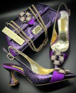 Luxury Italian Shoe & Bag - Purple