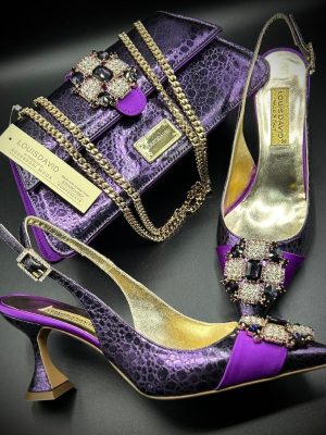 Luxury Italian Shoe & Bag - Purple