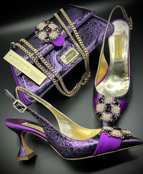 Luxury Italian Shoe & Bag - Purple