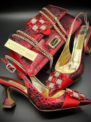 Luxury Italian Shoe & Bag - Red