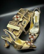 Luxury Italian Shoe & Bag - Gold
