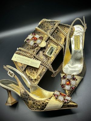 Luxury Italian Shoe & Bag - Gold