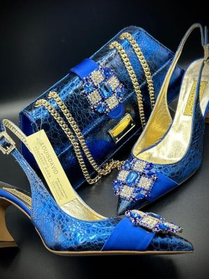 Luxury Italian Shoe & Bag - - Royal Blue